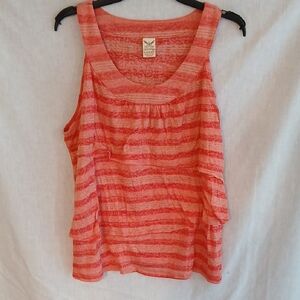 Faded Glory Coral Striped Tank Top
